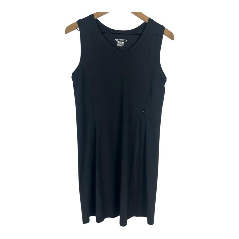 ARC'TERYX Sz M Soltera Sheath Dress V Neck Sleeveless Black